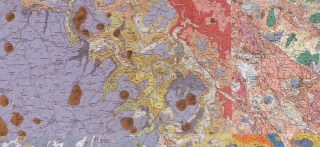 Exemple d'une carte géologique à l'échelle 1/50 000. Source : BRGM
